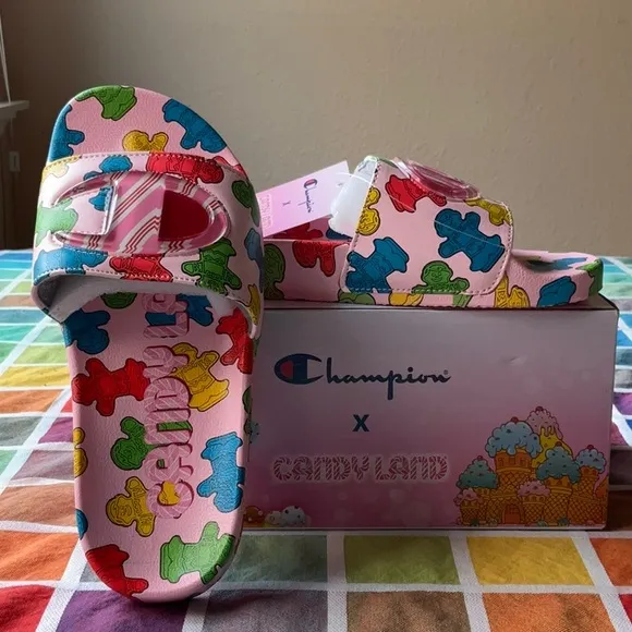 🍭🍬🍭 CHAMPION X CANDYLAND  SANDALS 🍭🍬🍭NWT 🍭🍬🍭
