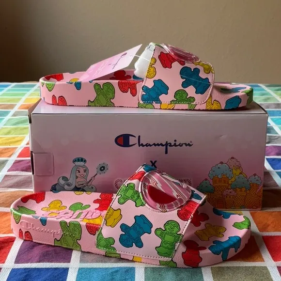 🍭🍬🍭 CHAMPION X CANDYLAND  SANDALS 🍭🍬🍭NWT 🍭🍬🍭