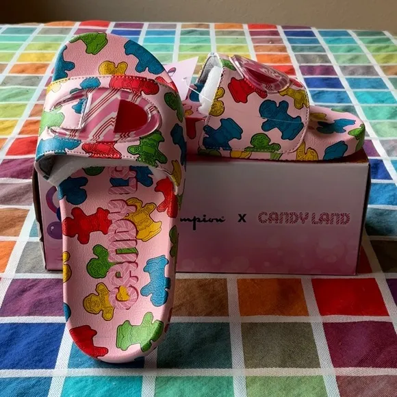 🍭🍬🍭 CHAMPION X CANDYLAND  SANDALS 🍭🍬🍭NWT 🍭🍬🍭