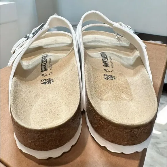 🆕 🔥 New Birkenstock Arizona Regular Width White Sandals Size 43