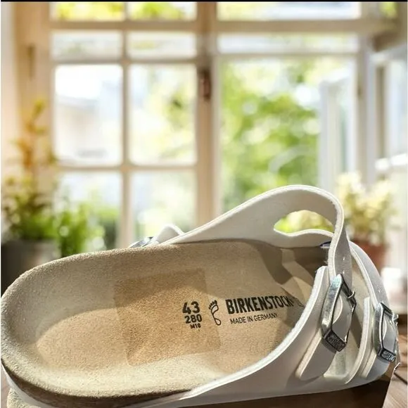 🆕 🔥 New Birkenstock Arizona Regular Width White Sandals Size 43