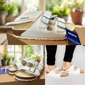 🆕 🔥 New Birkenstock Arizona Regular Width White Sandals Size 43