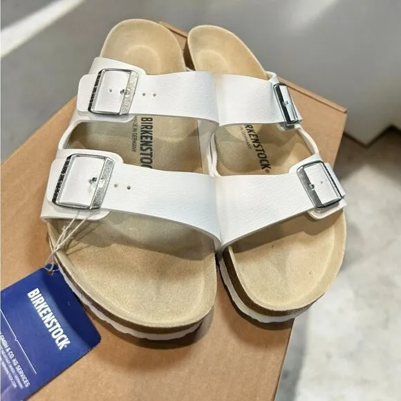 🆕 🔥 New Birkenstock Arizona Regular Width White Sandals Size 43