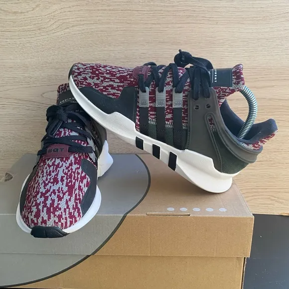 Adidas EQT Support Adv  Kids Sneakers Shoes Casual - Burgandy Grey-  Y 5.5- W 7