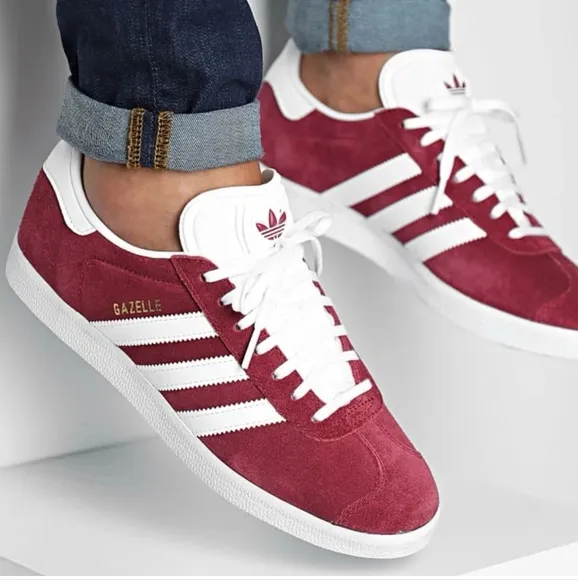 Adidas Gazelle Suede Burgundy Sneakers Shoes Size 10.5