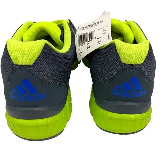 Adidas Liquid Ride M Gray Electric Green Running Shoes Sneakers Mens 10.5