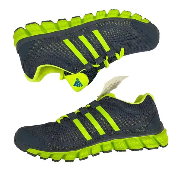 Adidas Liquid Ride M Gray Electric Green Running Shoes Sneakers Mens 10.5