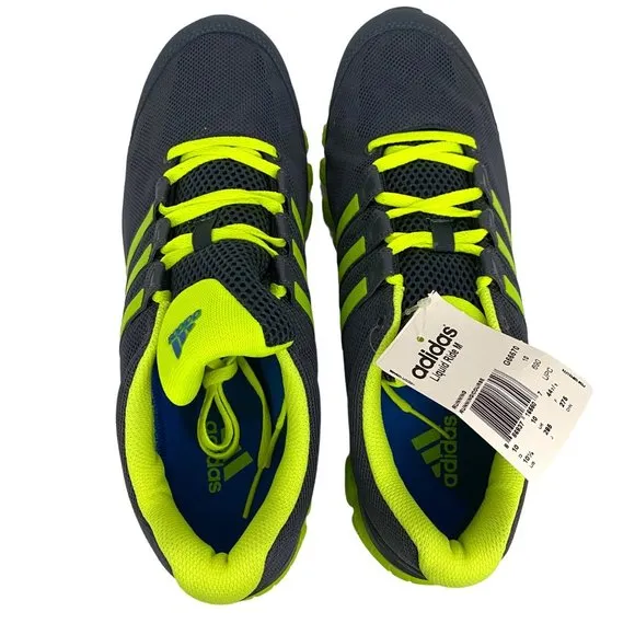 Adidas Liquid Ride M Gray Electric Green Running Shoes Sneakers Mens 10.5
