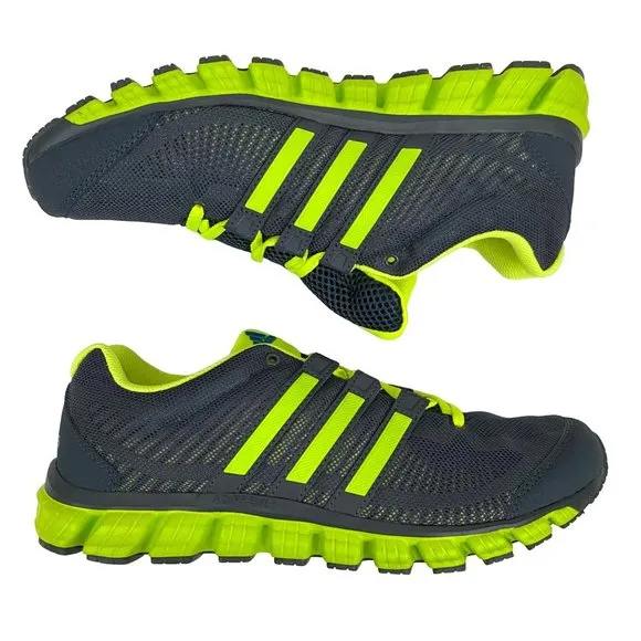 Adidas Liquid Ride M Gray Electric Green Running Shoes Sneakers Mens 10.5