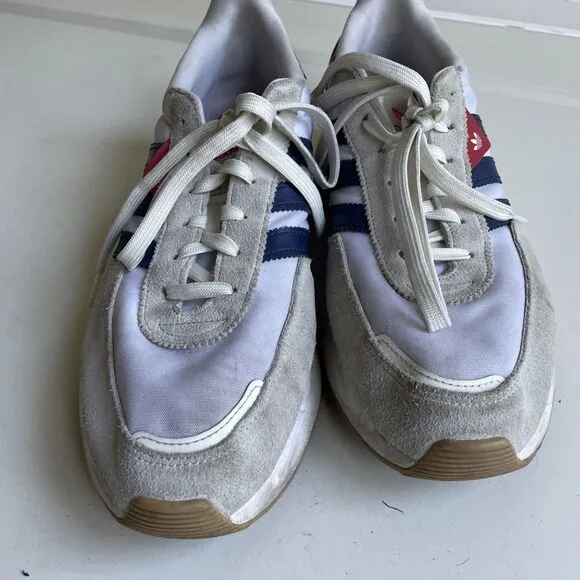 Adidas Mens 10.5 Originals Retropy F2 Blue White Casual Shoes Sneakers GW9354