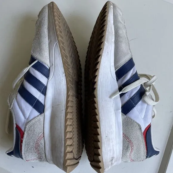 Adidas Mens 10.5 Originals Retropy F2 Blue White Casual Shoes Sneakers GW9354