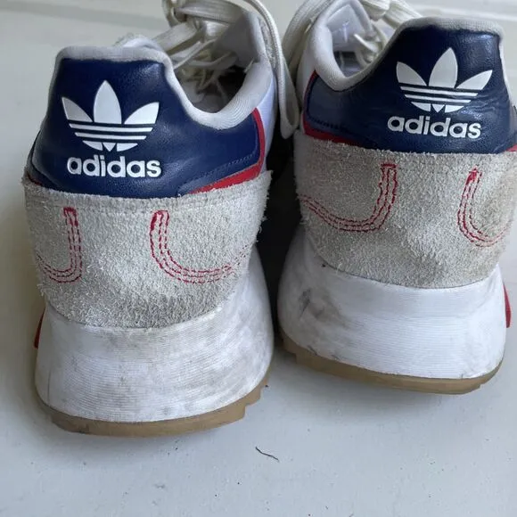 Adidas Mens 10.5 Originals Retropy F2 Blue White Casual Shoes Sneakers GW9354