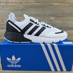 adidas Men's Originals ZX 1K Boost Shoes Sneakers White Black Silver