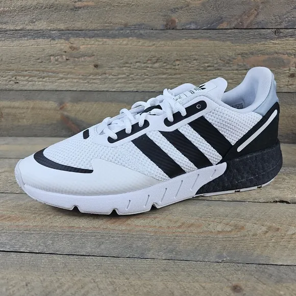adidas Men's Originals ZX 1K Boost Shoes Sneakers White Black Silver