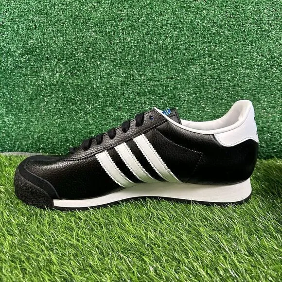 Adidas Samoa Mens 11 Black White Leather Shoes Sneaker Athletic Casual NEW w/Box