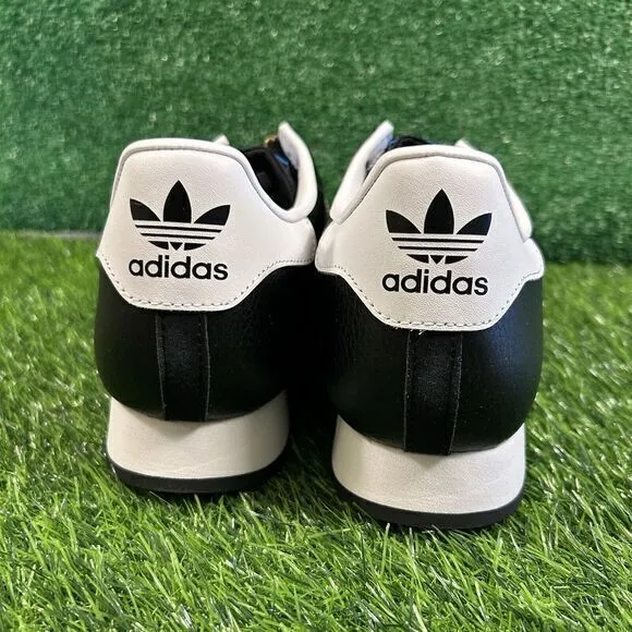 Adidas Samoa Mens 11 Black White Leather Shoes Sneaker Athletic Casual NEW w/Box