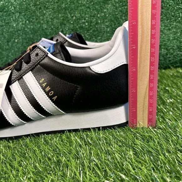 Adidas Samoa Mens 11 Black White Leather Shoes Sneaker Athletic Casual NEW w/Box