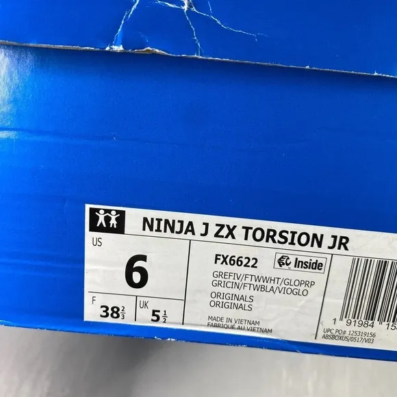 🆕⭐️➡️ADIDAS x Ninja J ZX Torsion JR Sneakers | Size 6Y / 6M / 7.5W BNIB