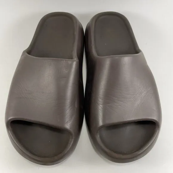 Adidas Yeezy Slides Sandals Mens Size 9 Brown Flax
