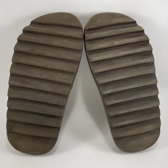 Adidas Yeezy Slides Sandals Mens Size 9 Brown Flax