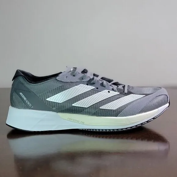 Adidas Adizero Adios 7 Women's Grey Running Shoes White Black Size 8.5 Pro X New