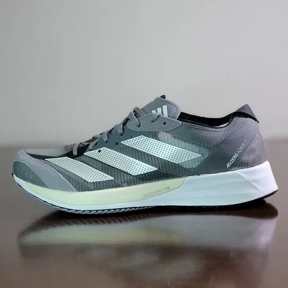 Adidas Adizero Adios 7 Women's Grey Running Shoes White Black Size 8.5 Pro X New