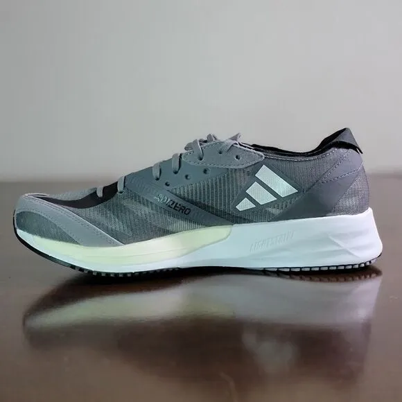 Adidas Adizero Adios 7 Women's Grey Running Shoes White Black Size 8.5 Pro X New