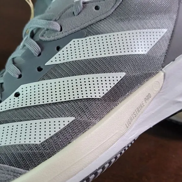 Adidas Adizero Adios 7 Women's Grey Running Shoes White Black Size 8.5 Pro X New