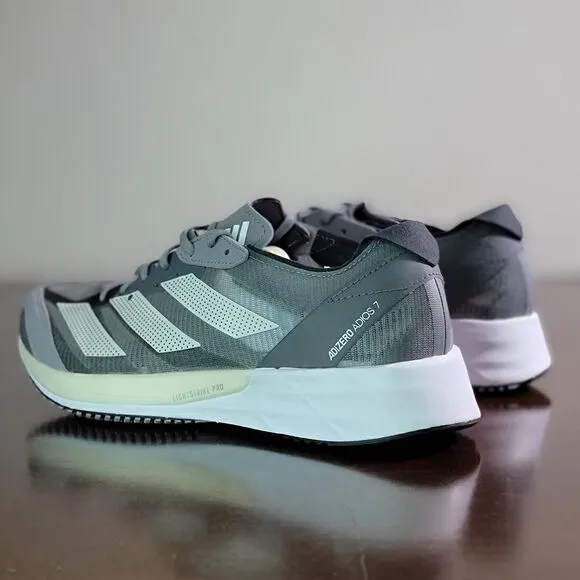 Adidas Adizero Adios 7 Women's Grey Running Shoes White Black Size 8.5 Pro X New