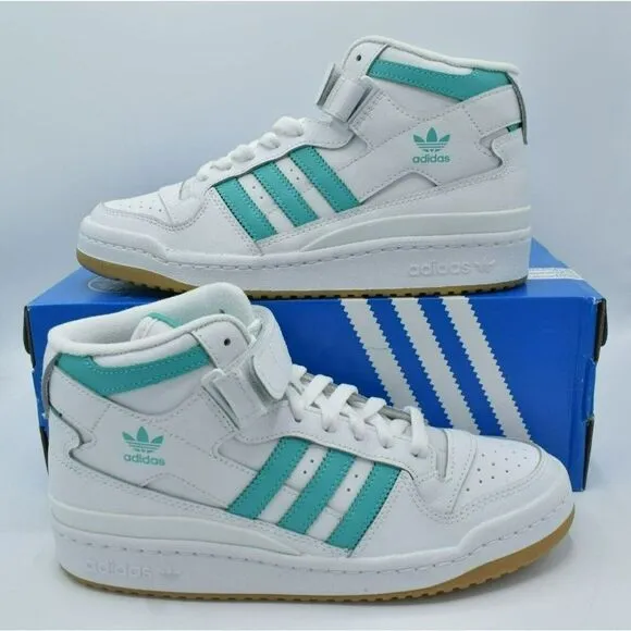 Adidas Originals Womens Size 11 Forum Mid Mint Gum White Shoes Sneakers GY3672