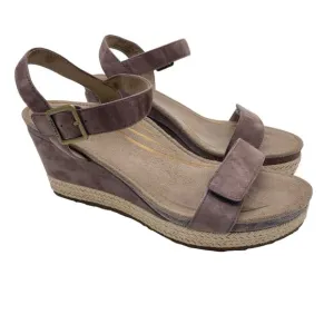 Aetrex Sydney Wedge Sandals 42 US 10.5-11 Suede Espadrille Orthotic Arch Support