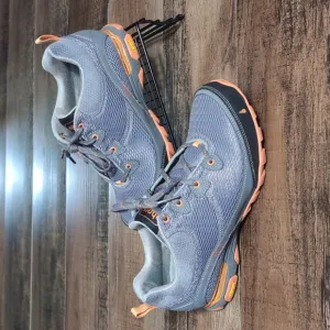 Ahnu Sugarpine Air Mesh Hiking Trail Running Shoes Size 9.0 In Gray &amp; Orange