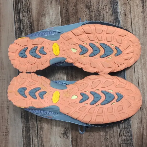 Ahnu Sugarpine Air Mesh Hiking Trail Running Shoes Size 9.0 In Gray &amp; Orange