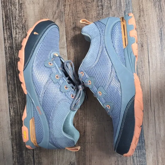 Ahnu Sugarpine Air Mesh Hiking Trail Running Shoes Size 9.0 In Gray &amp; Orange
