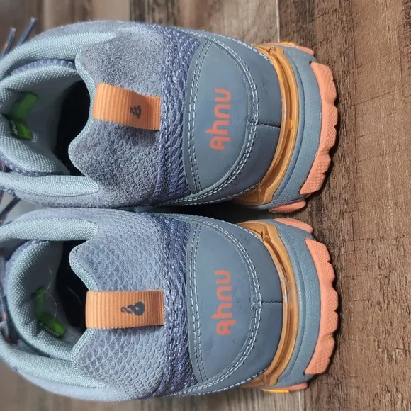 Ahnu Sugarpine Air Mesh Hiking Trail Running Shoes Size 9.0 In Gray &amp; Orange