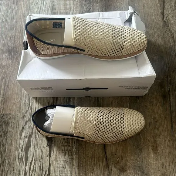 Aldo Kianou Mesh Slip-On Loafer Shoes Summer Comfort Beige Men's Size 12