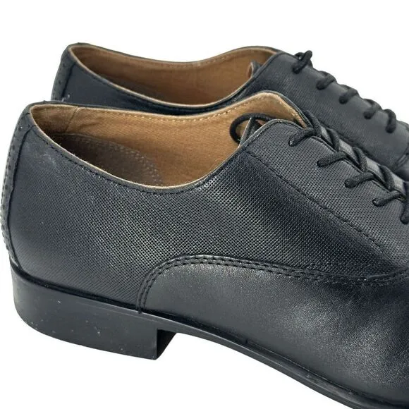 Aldo Oxford Shoes Nathean Black Cowhide Leather Lace Up Cap Toe Mens Size 11