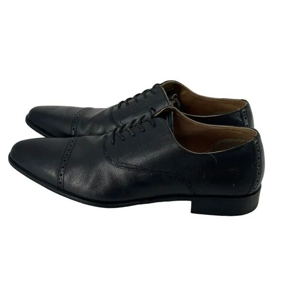 Aldo Oxford Shoes Nathean Black Cowhide Leather Lace Up Cap Toe Mens Size 11