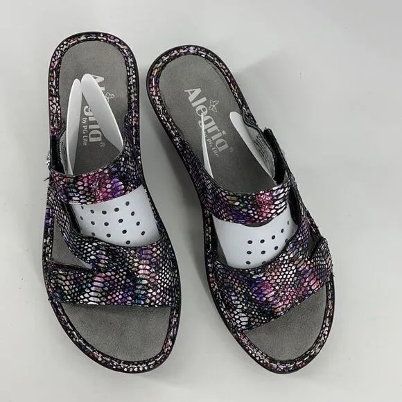 ALEGRIA LOTI SNAKESKIN SANDALS