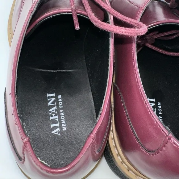 Alfani Men's Lincoln Oxford Dress Shoes Lace Up Wine 8M New