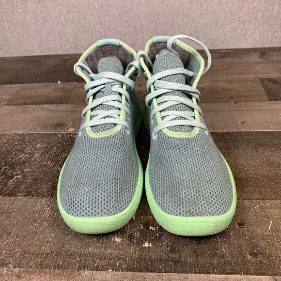 Allbirds Men’s Size 8 Tree Toppers High Top Sneakers Grey Neon Green Mesh Shoes