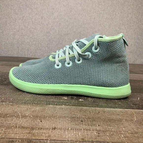 Allbirds Men’s Size 8 Tree Toppers High Top Sneakers Grey Neon Green Mesh Shoes