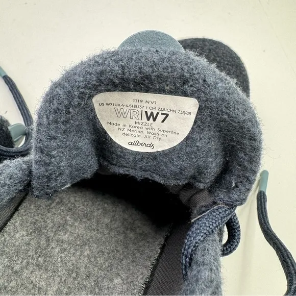 Allbirds wool trainers sneakers navy heather size 7