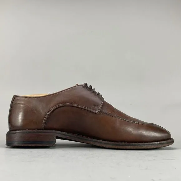 Allen Edmonds Crosby Street Men 7.5 3E Split-Toe Blucher Oxford Dress Shoe Brown