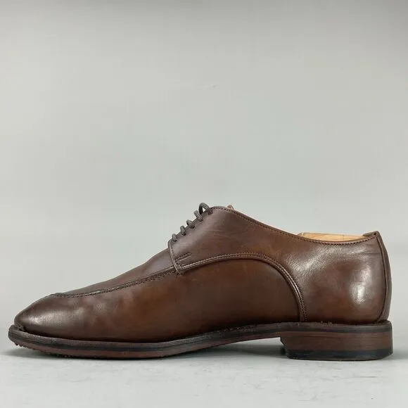 Allen Edmonds Crosby Street Men 7.5 3E Split-Toe Blucher Oxford Dress Shoe Brown