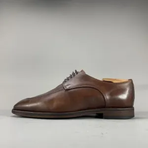 Allen Edmonds Crosby Street Men 7.5 3E Split-Toe Blucher Oxford Dress Shoe Brown