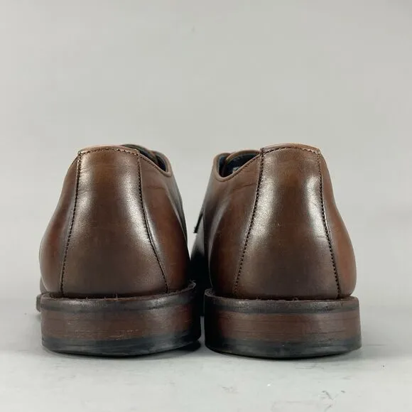 Allen Edmonds Crosby Street Men 7.5 3E Split-Toe Blucher Oxford Dress Shoe Brown