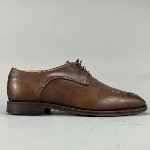 Allen Edmonds Crosby Street Men 7.5 3E Split-Toe Blucher Oxford Dress Shoe Brown