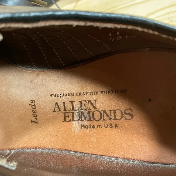 Allen Edmonds LEEDS Cordovan Blucher Plain Toe Dress Shoes 9518Men’s 11 ABlack