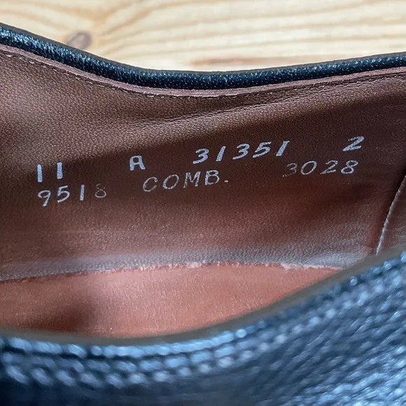 Allen Edmonds LEEDS Cordovan Blucher Plain Toe Dress Shoes 9518Men’s 11 ABlack